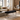 Solid Black Cowhide Bench in Satin Nickel, room photo 6