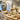 Paper mache brass bowl collection styled in an interior, view 4