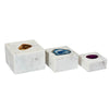 White Marble Square Box  - Engraved Agate by Outpost Original