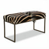 African Burchell Zebra Metal Bench in Black Chrome