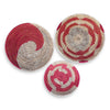 Handwoven Handwoven Fele Basket Wall Set Of 3 â Pink & White Basket Crafted By Artisans by Outpost Original