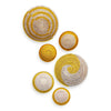 Handwoven Fele Basket Wall Set Of 6 â Handwoven In Yellow & White Basket Crafted By Artisans by Outpost Original
