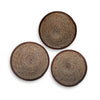Handwoven Fele Basket Wall Set Of 3 â Handwoven Brown Baskets With Leather Trim Basket Crafted By Artisans by Outpost Original