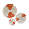 Handwoven Set Of 3 Handwoven White & Orange African Baskets â Made In Senegal Basket Crafted By Artisans by Outpost Original