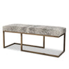 Gray White Speckle Cowhide Hadley Bench in Dull Nickel