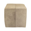 Panel Style Cube Upholstered Cowhide Ottoman In Gray White Speckle Bench by Outpost Original
