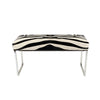 Stencil Zebra Upholstered Cowhide Bench In Chrome Metal Finish Bench by Outpost Original