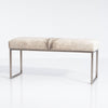 Gray White Speckle Upholstered Cowhide Bench In Chrome Metal Finish Bench by Outpost Original