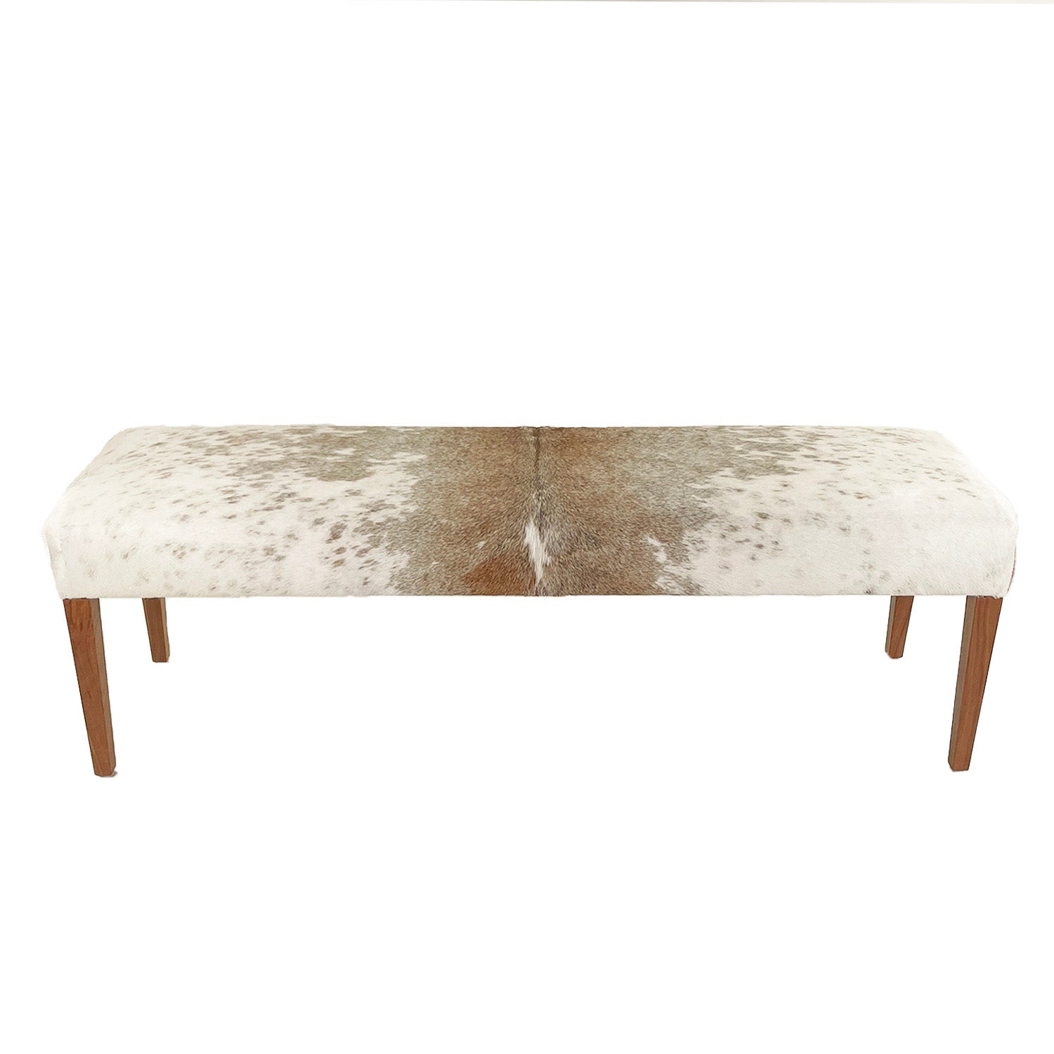 Cowhide Bench Rustic White Gray Exotic Cowhide Wood Bench - Modern Rustic Accent – Outpost ...