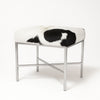 White And Black Upholstered Cowhide Metal Bench by Outpost Original
