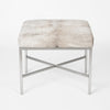 Cream Gray Speckle Upholstered Cowhide Bench by Outpost Original