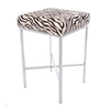 Stencil Zebra Upholstered Cowhide Barstool In Chrome Metal Finish by Outpost Original