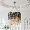 Nguni Round Cow Horn Chandelier In Ombre by Outpost Original