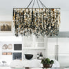 Rectangle Nguni Cow Horn Chandelier In Ombre by Outpost Original