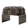 Key West Bench In Salt & Pepper Upholstered Curly Lamb Sheepskin Bench by Outpost Original
