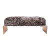 Key West Bench In Salt & Pepper Upholstered Curly Lamb Sheepskin Bench by Outpost Original
