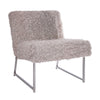 Lucy Chair In Light Gray Upholstered Curly Lamb Sheepskin by Outpost Original