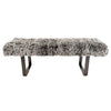 Miami Bench In Salt & Pepper Upholstered Curly Lamb Sheepskin Bench by Outpost Original