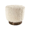 Okatana Ottoman In White Upholstered Curly Lamb Sheepskin Bench by Outpost Original