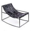 Upholstered Curly Lamb Sheepskin Sling Chair In Dark Gray by Outpost Original