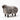 Salt and pepper Kalgan curly lamb sheep bench, three-quarter studio view
