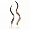 African Polished Kudu Horn on Lucite Stand