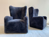 Shearling Sheepskin Wingback Chair