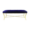 Velvet Bench with Brass X-Base