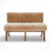 Shearling Sheepskin Settee with Wood Legs