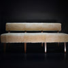 Shearling Sheepskin Settee with Copper Legs