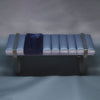 Channel Bench in Blue Leather and Navy Shearling
