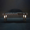 Channel Bench in Grey Leather and Dark Shearling