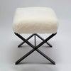 Shearling Sheepskin X-Base Stool