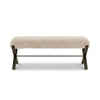 White Shearling Sheepskin Hawadii Bench in Matt Black