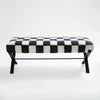 Checkered Shearling Sheepskin X-Base Bench