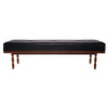 Black Upholstered Leather Letaba Wood Bench by Outpost Original