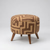 Kuba Cloth Ottoman — Handwoven Congo Textile