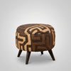 Kuba Cloth Ottoman — Handwoven Congo Textile