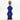 Cobalt Blue Cowrie-hat African Namji doll 18.5 in — handmade Cameroon beaded figurine