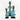 Aqua Blue Cowrie-hat African Namji dolls in three sizes — handmade Cameroon figurines