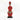 Red Beaded-hat African Namji doll 18.5 in — handmade Cameroon beaded figurine