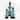 Aqua Blue Beaded-hat African Namji dolls in three sizes — handmade Cameroon figurines