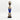 Cobalt Blue Cowrie-hat African Namji doll 17 in — handmade Cameroon beaded figurine