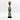 Green Cowrie-hat African Namji doll 17 in — handmade Cameroon beaded figurine