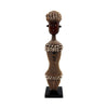 Gold Cowrie-hat African Namji doll 17 in — handmade Cameroon beaded figurine