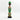 Green Beaded-hat African Namji doll 17 in — handmade Cameroon beaded figurine