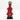 Red Cowrie-hat African Namji doll 13 in — handmade Cameroon beaded figurine