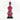 Hot Pink Beaded-hat African Namji doll 13 in — handmade Cameroon beaded figurine