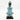 Aqua Blue Beaded-hat African Namji doll 13 in — handmade Cameroon beaded figurine