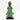 Green Beaded-hat African Namji doll 13 in — handmade Cameroon beaded figurine